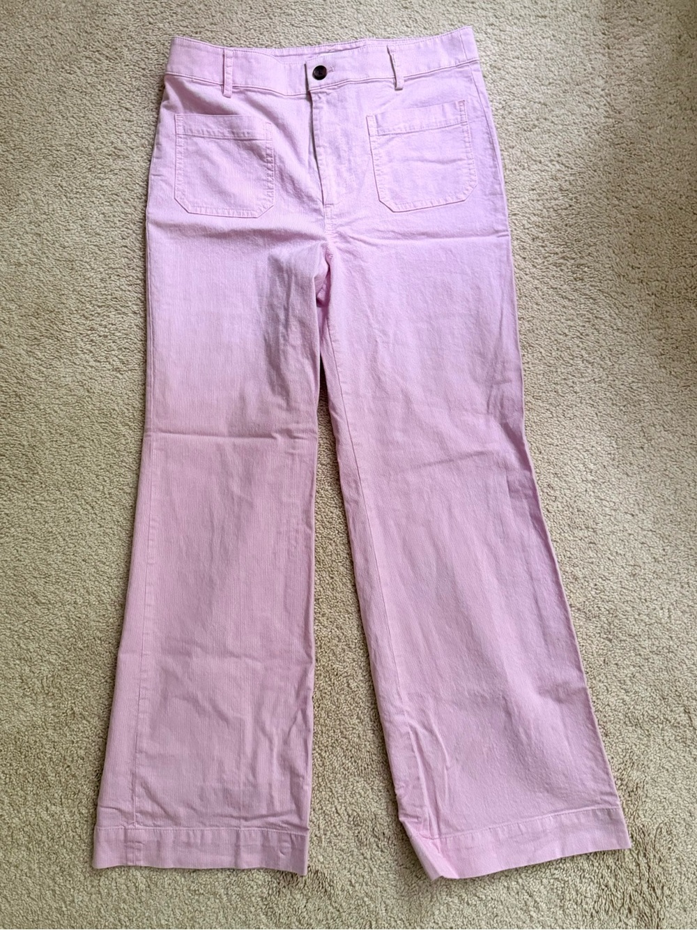 J. Crew Factory Pink and White Striped Lizzie Pants - NWOT